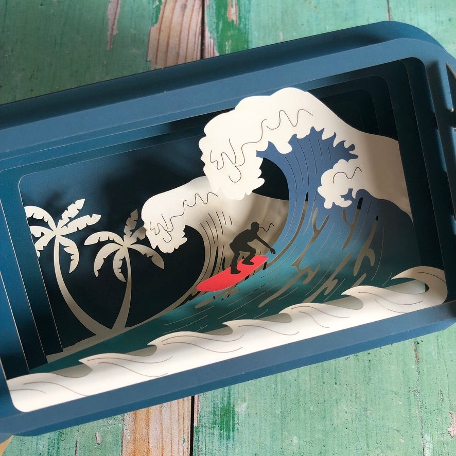 Message in a Bottle 3D Card Surfer