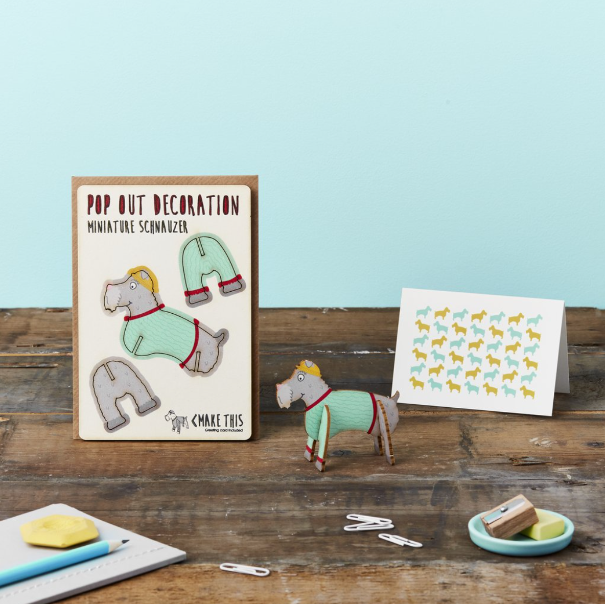 Minature Schnauzer Pop Out Decoration and Card