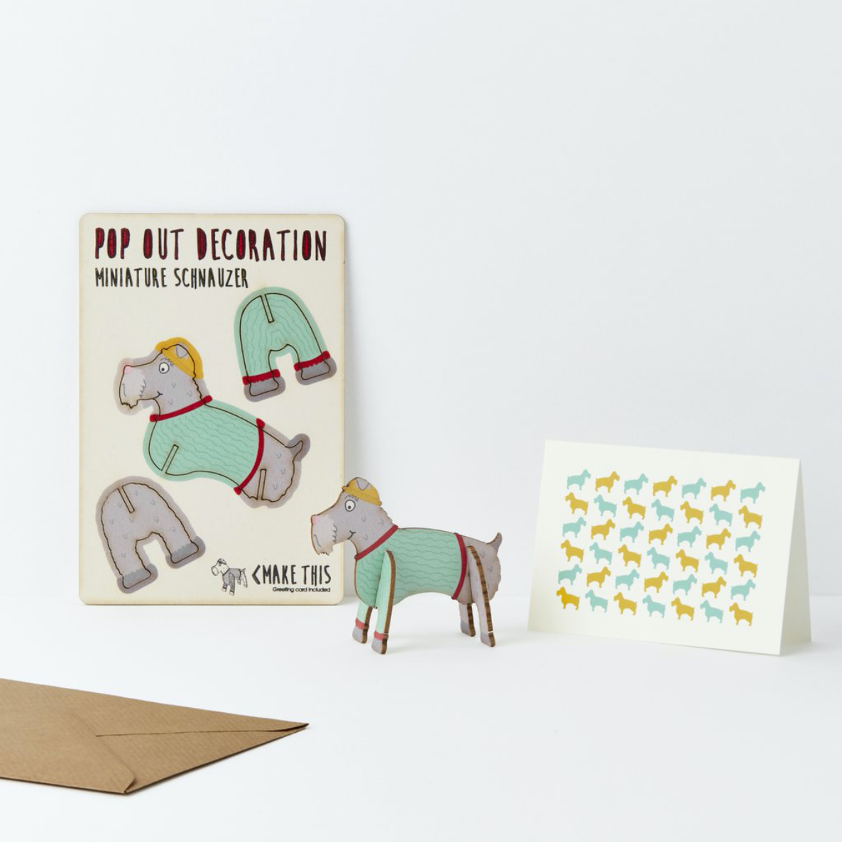 Minature Schnauzer Pop Out Decoration and Card