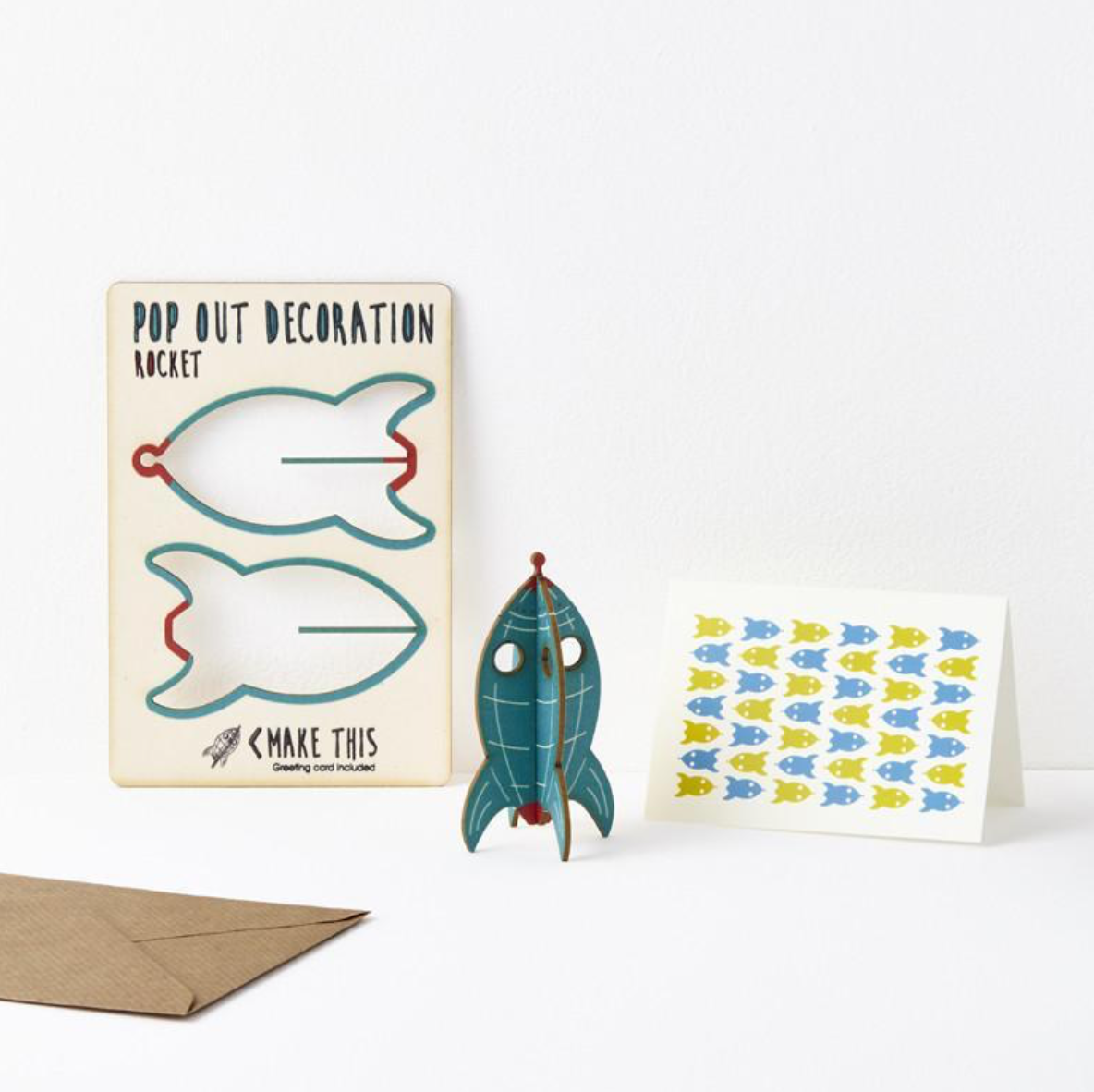 Rocket Pop Out Decoration and Card