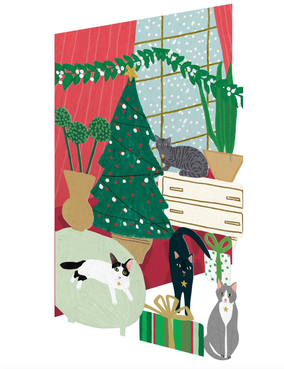 Cat Palais Lasercut Christmas Card by Anne Bentley GCX986