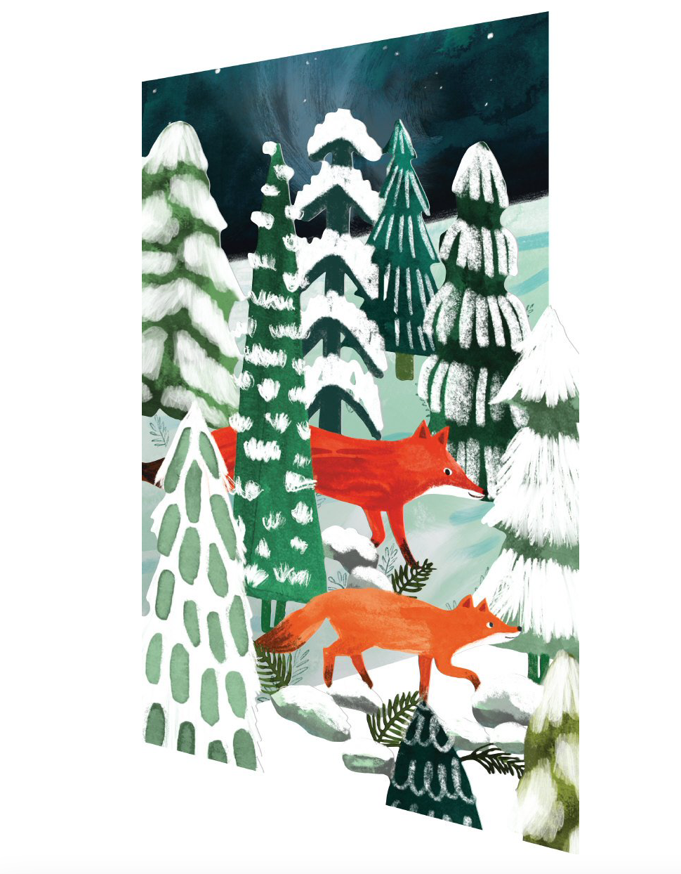 Lodestar Foxes Lasercut Christmas Card by Katie Vernon GCX993