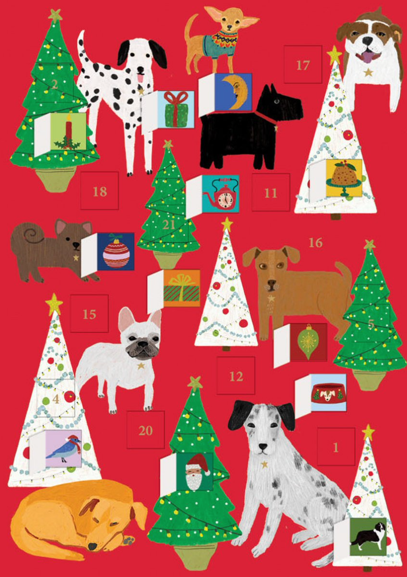 Dogs at Home Mini Advent Calendar Card by Anne Bentley ACC082