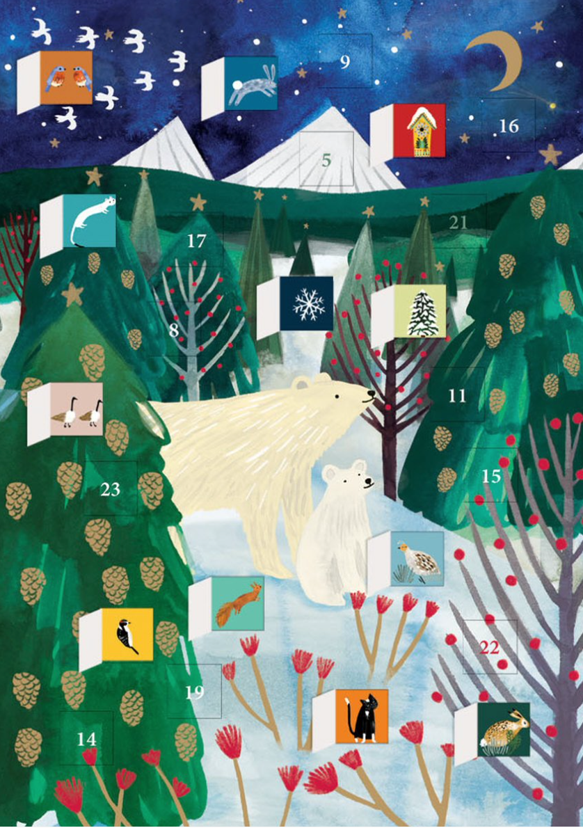 Lodestar Polar Bear Mini Advent Calendar Card by Katie Vernon ACC080