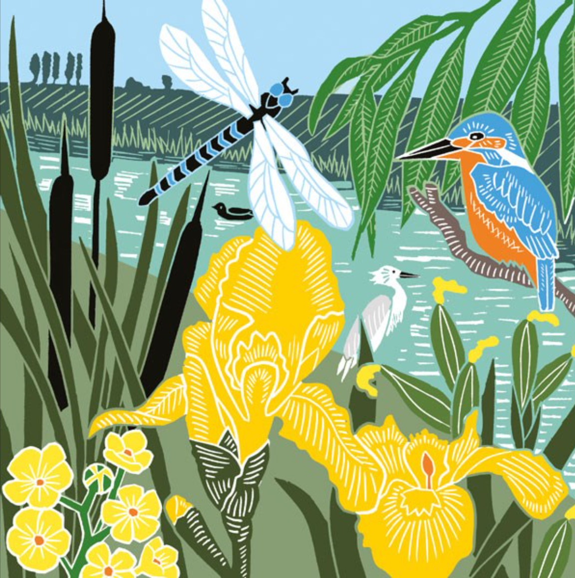 Kingfisher and Dragonfly by Kate Heiss, Nature Trail NT14A