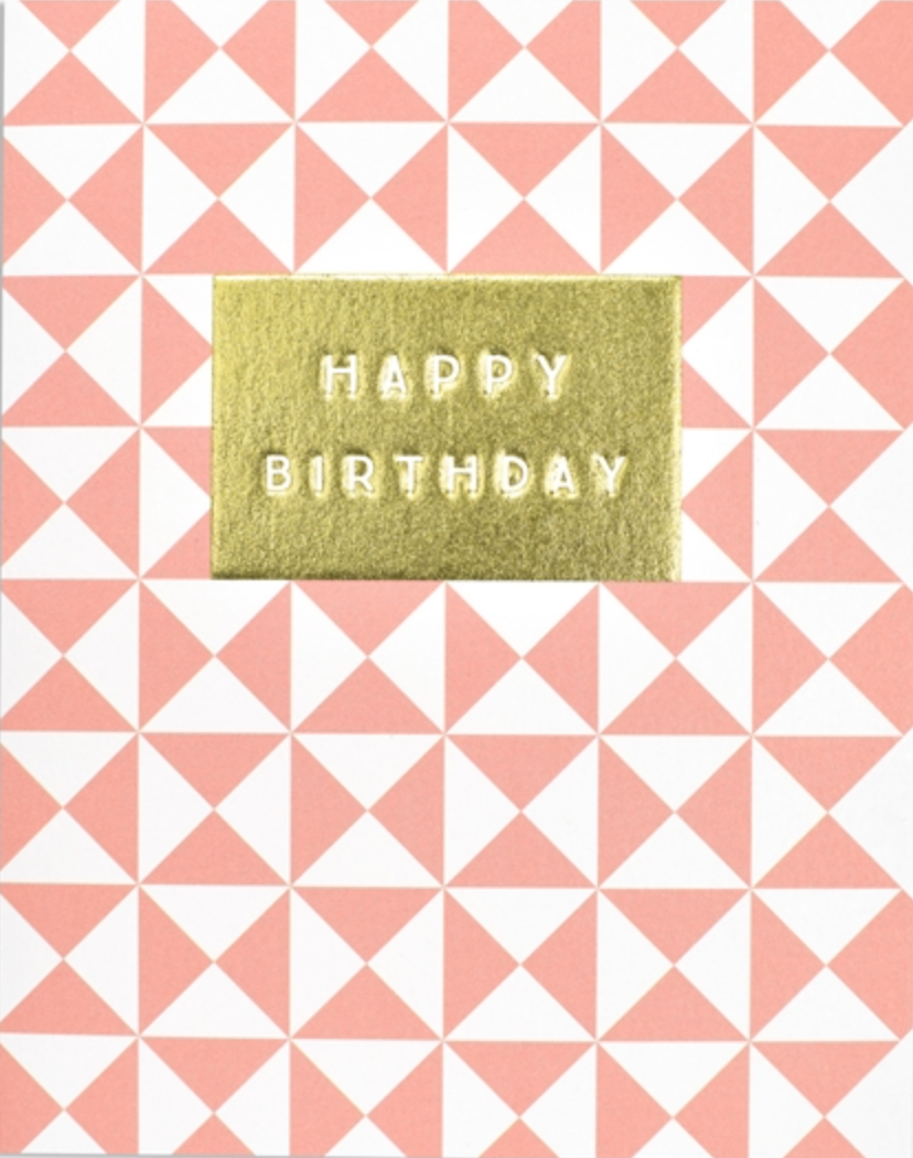 Happy Birthday Pink and White Geo, Jot 105