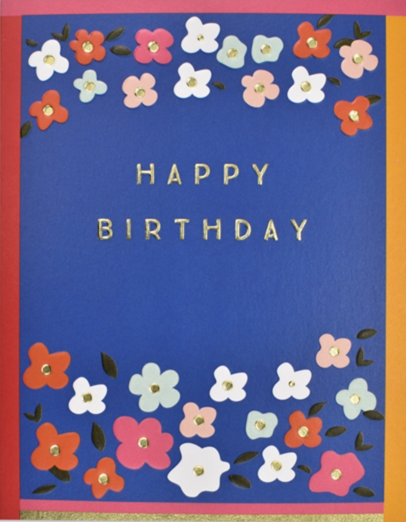 Happy Birthday Floral Blue, Jot 99