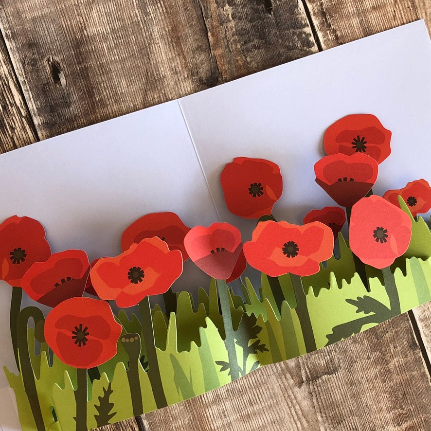 Pop Up 3D Field of Poppies Card by Two To Tango