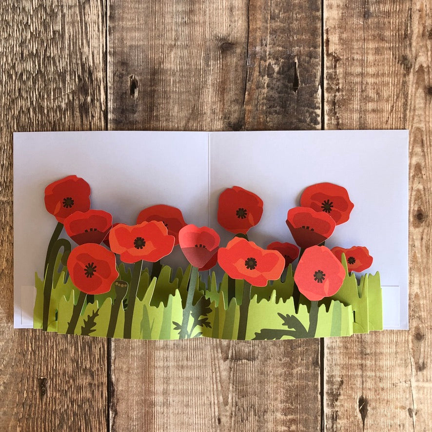 Pop Up 3D Field of Poppies Card by Two To Tango