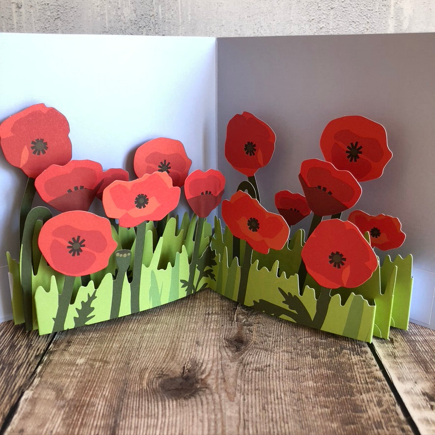 Pop Up 3D Field of Poppies Card by Two To Tango