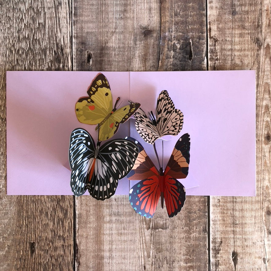 Pop Up 3D Four Butterflies