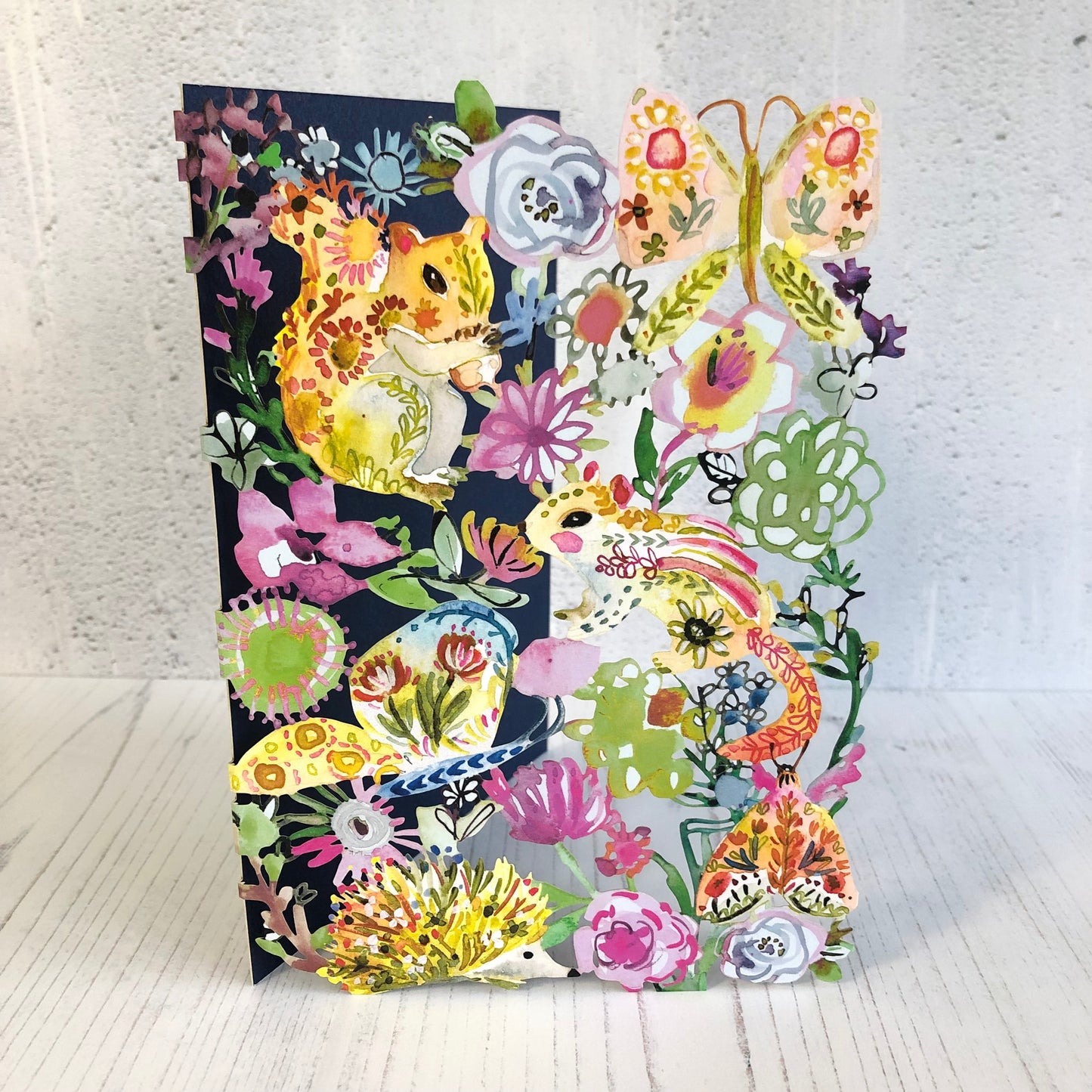 Wild Batik Flowers Lasercut Card by Jennifer Orkin Lewis GC2179