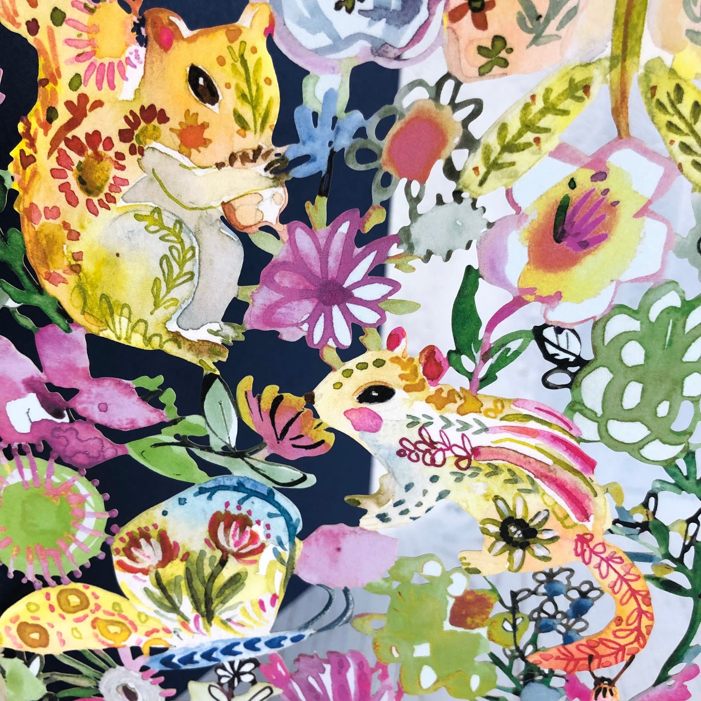 Wild Batik Flowers Lasercut Card by Jennifer Orkin Lewis GC2179