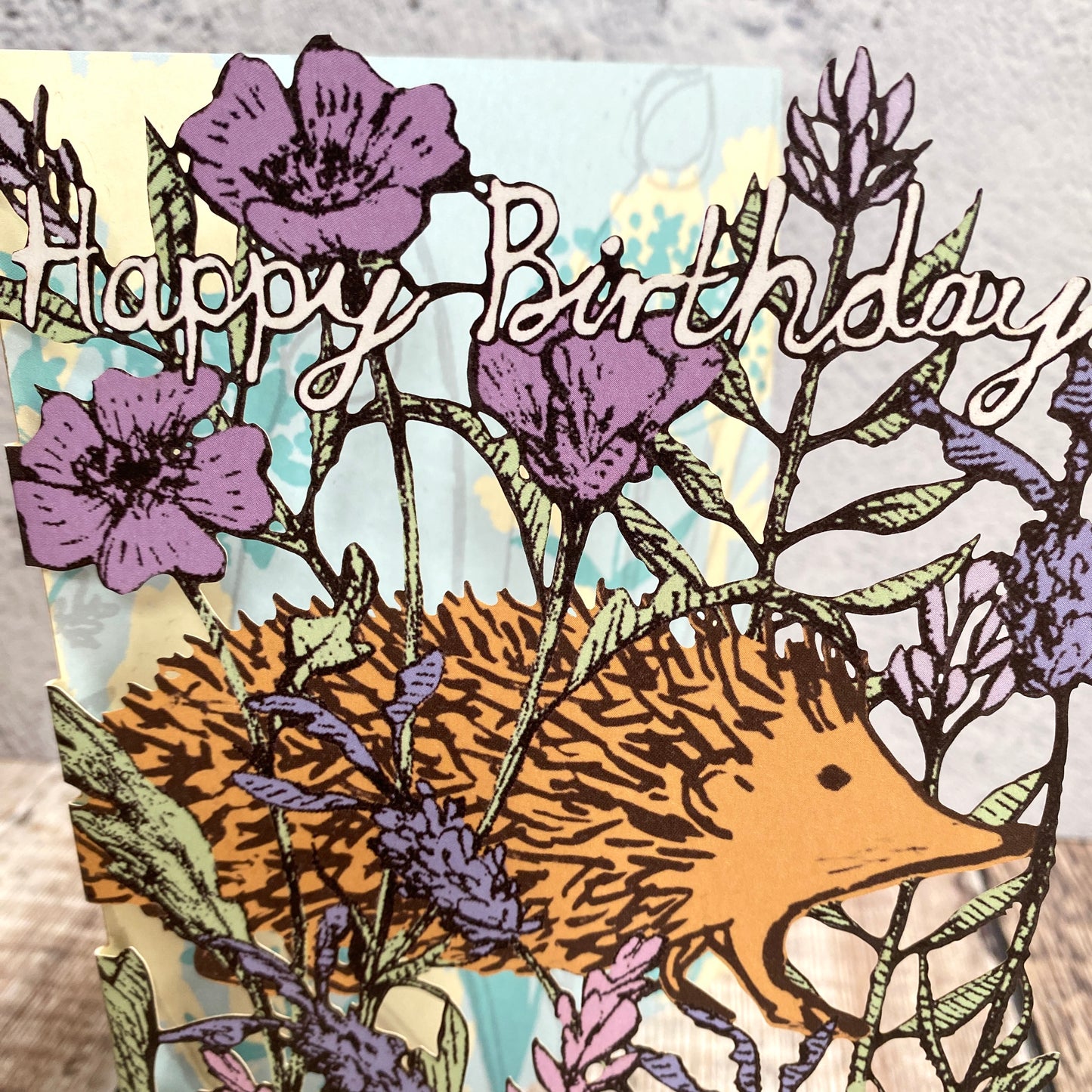 Albion Woodland Hedgehog Lasercut Card GC2344