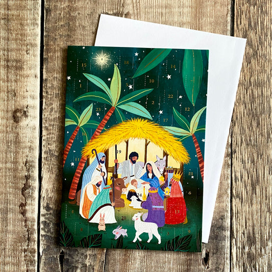 Away in a Manger (New Design) Mini Advent Calendar Card by Antoana Oreski ACC073