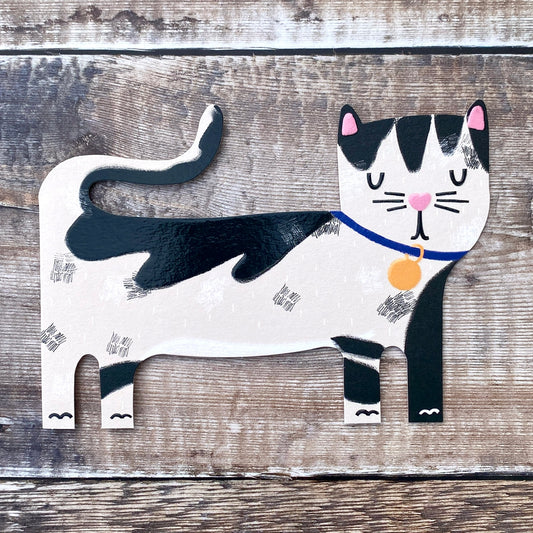 Die Cut Black and White Cat, Pawsome PAW05