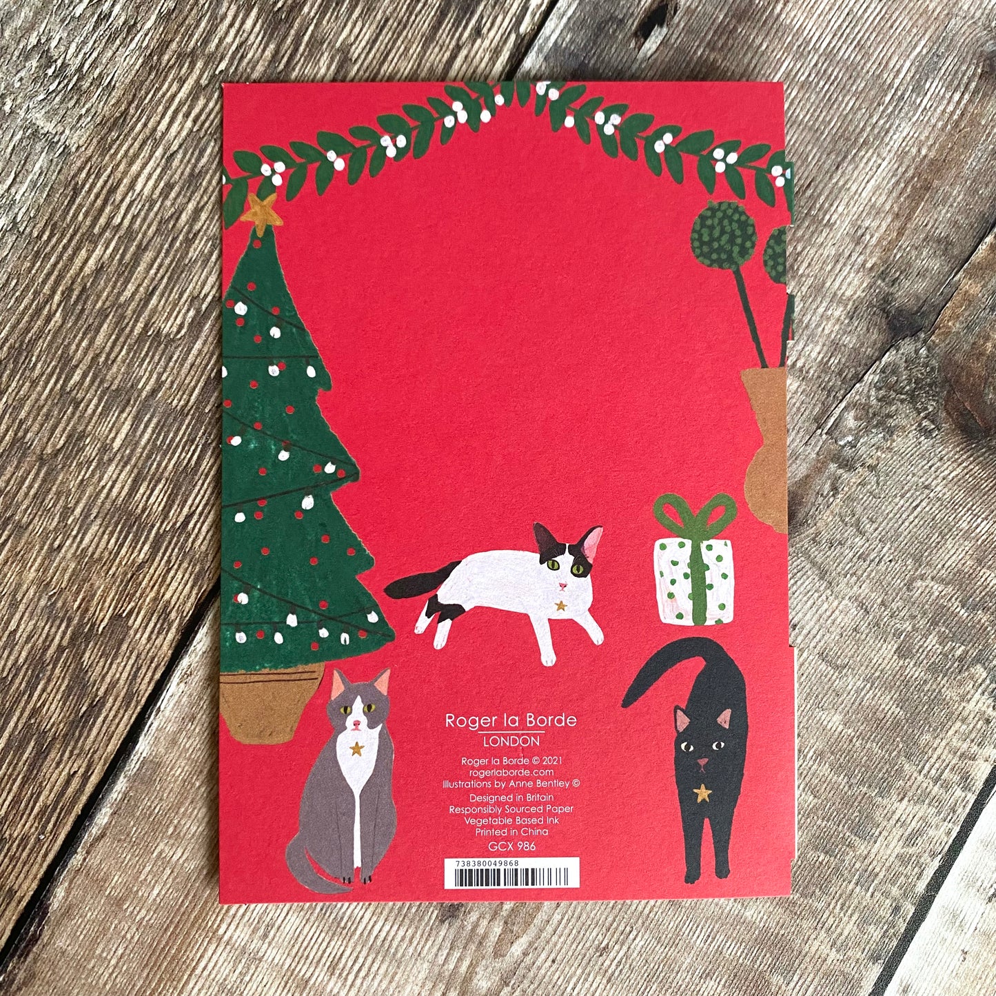 Cat Palais Lasercut Christmas Card by Anne Bentley GCX986