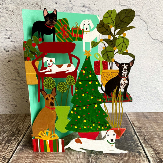 Dogs Lasercut Christmas Card GCX1051