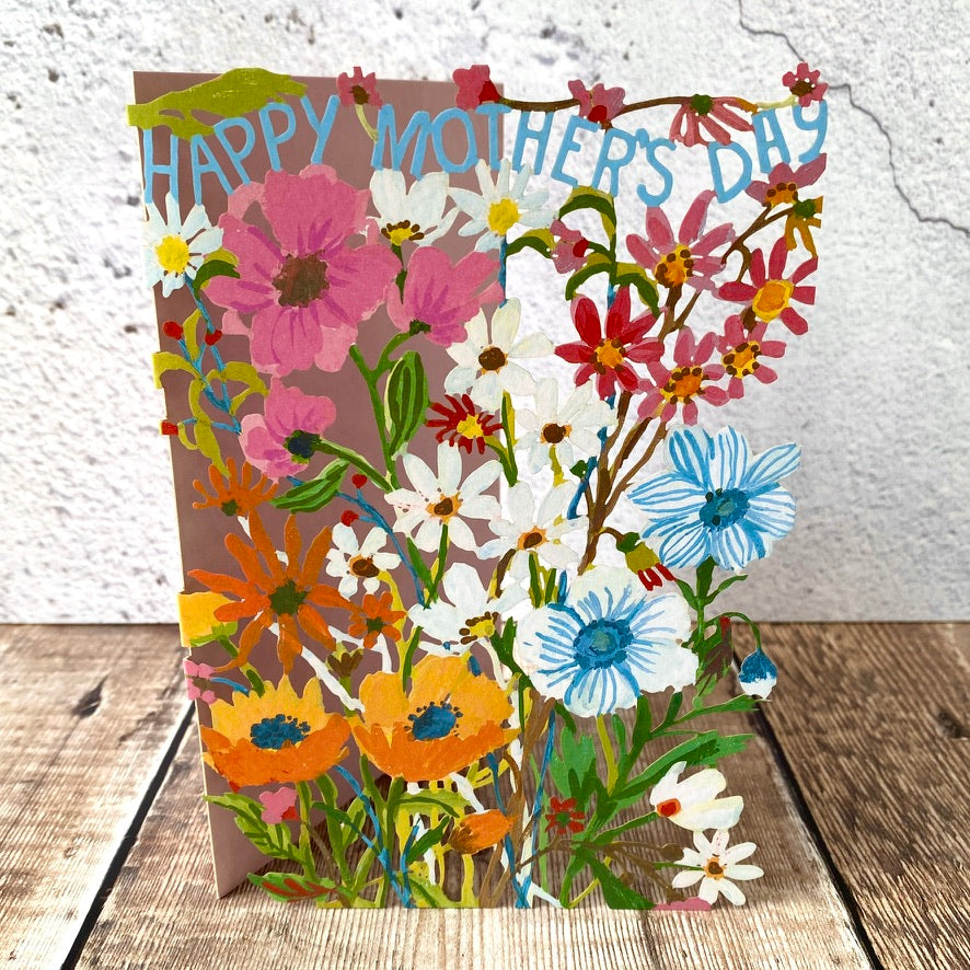 Flower Field Happy Mother's Day Lasercut Card by Carolyn Gavin GC2358M