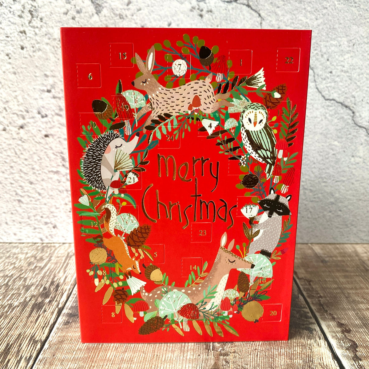 Frosty Forest Animal Wreath Mini Advent Calendar Card ACC114