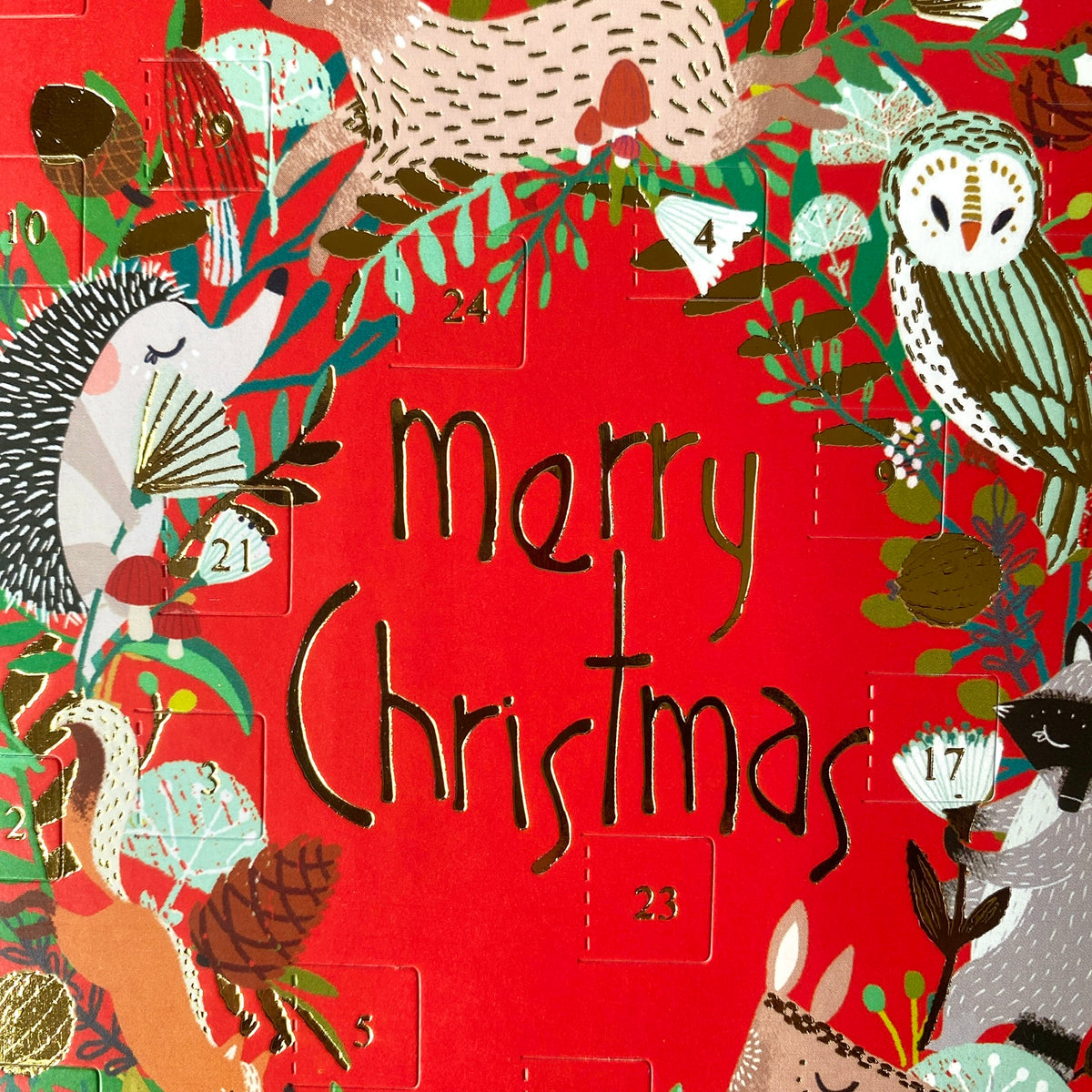 Frosty Forest Animal Wreath Mini Advent Calendar Card ACC114
