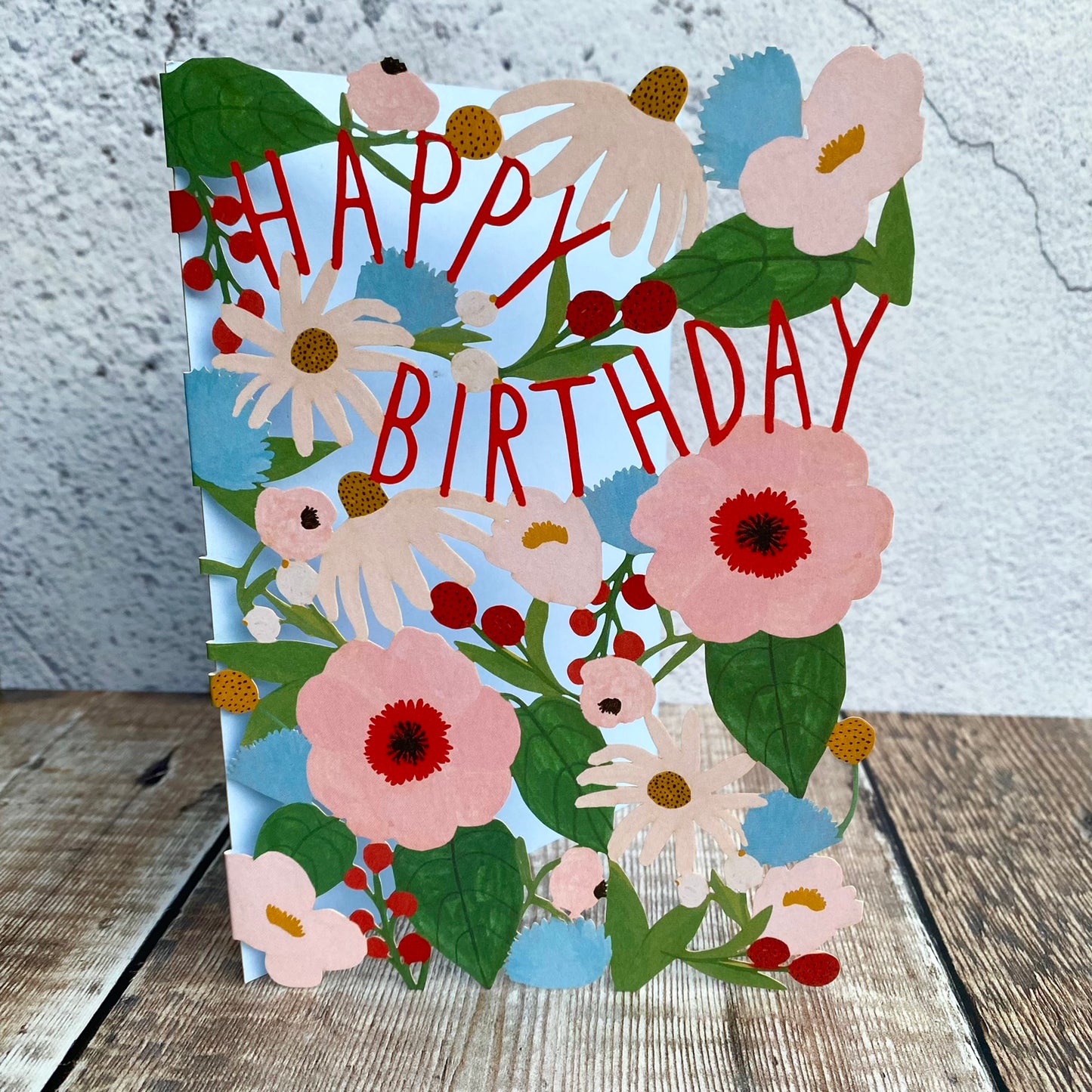 Happy Birthday Big Pink Lasercut Card, Kate Pugsley GC2310