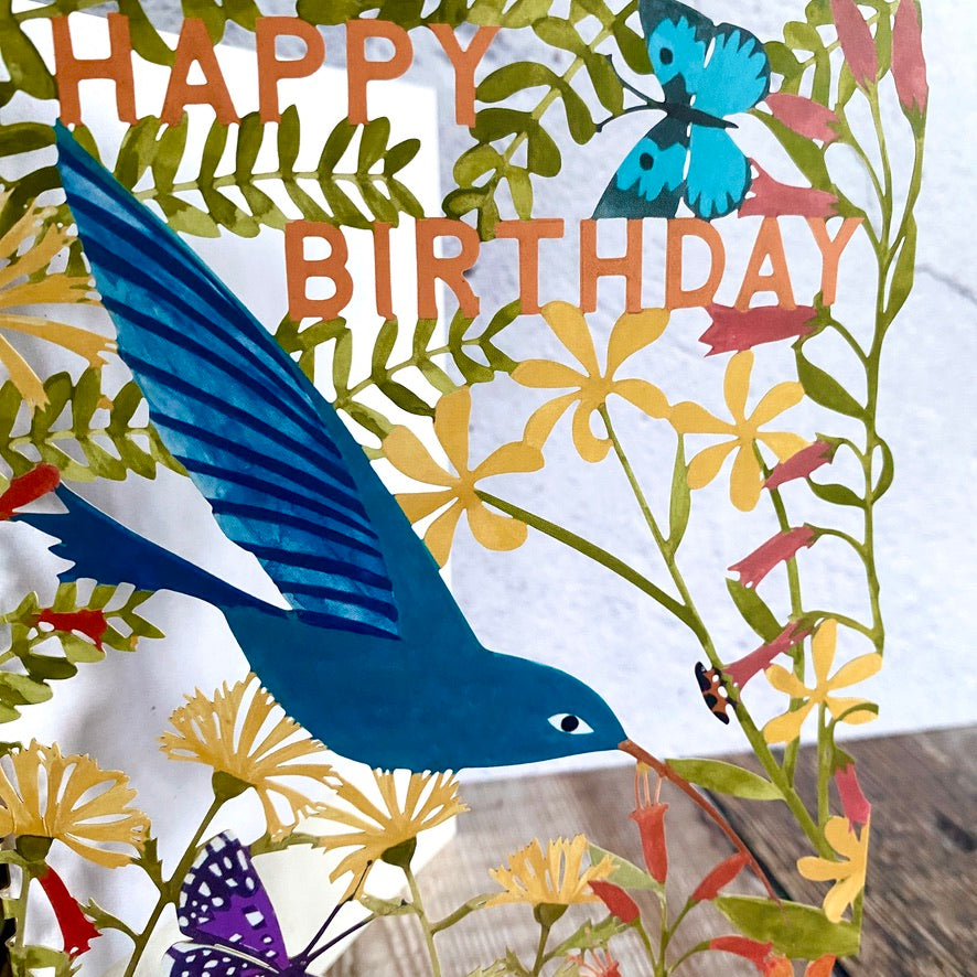 Hummingbird Lasercut Card by Laura Hawthorne GC2439