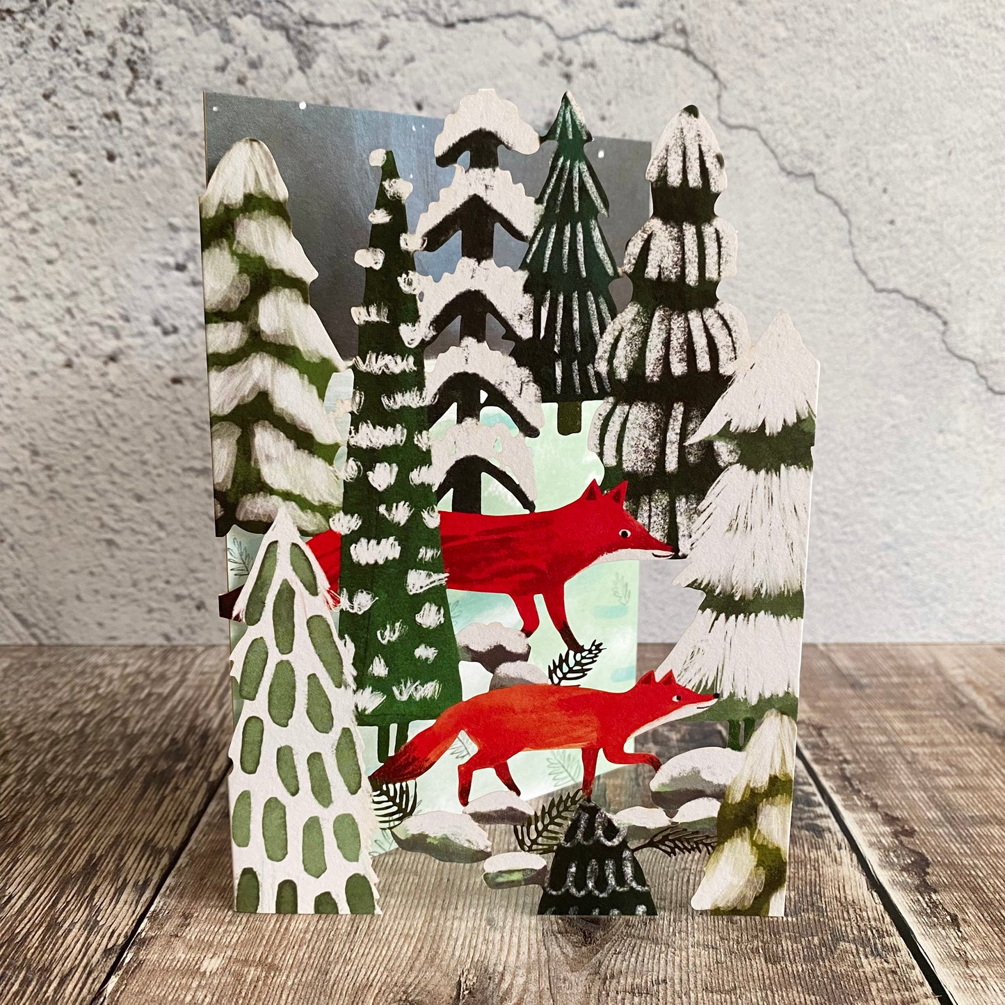 Lodestar Foxes Lasercut Christmas Card by Katie Vernon GCX993