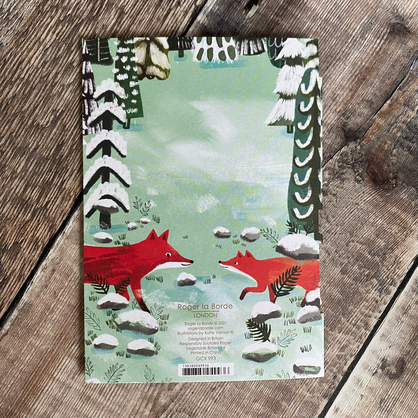 Lodestar Foxes Lasercut Christmas Card by Katie Vernon GCX993