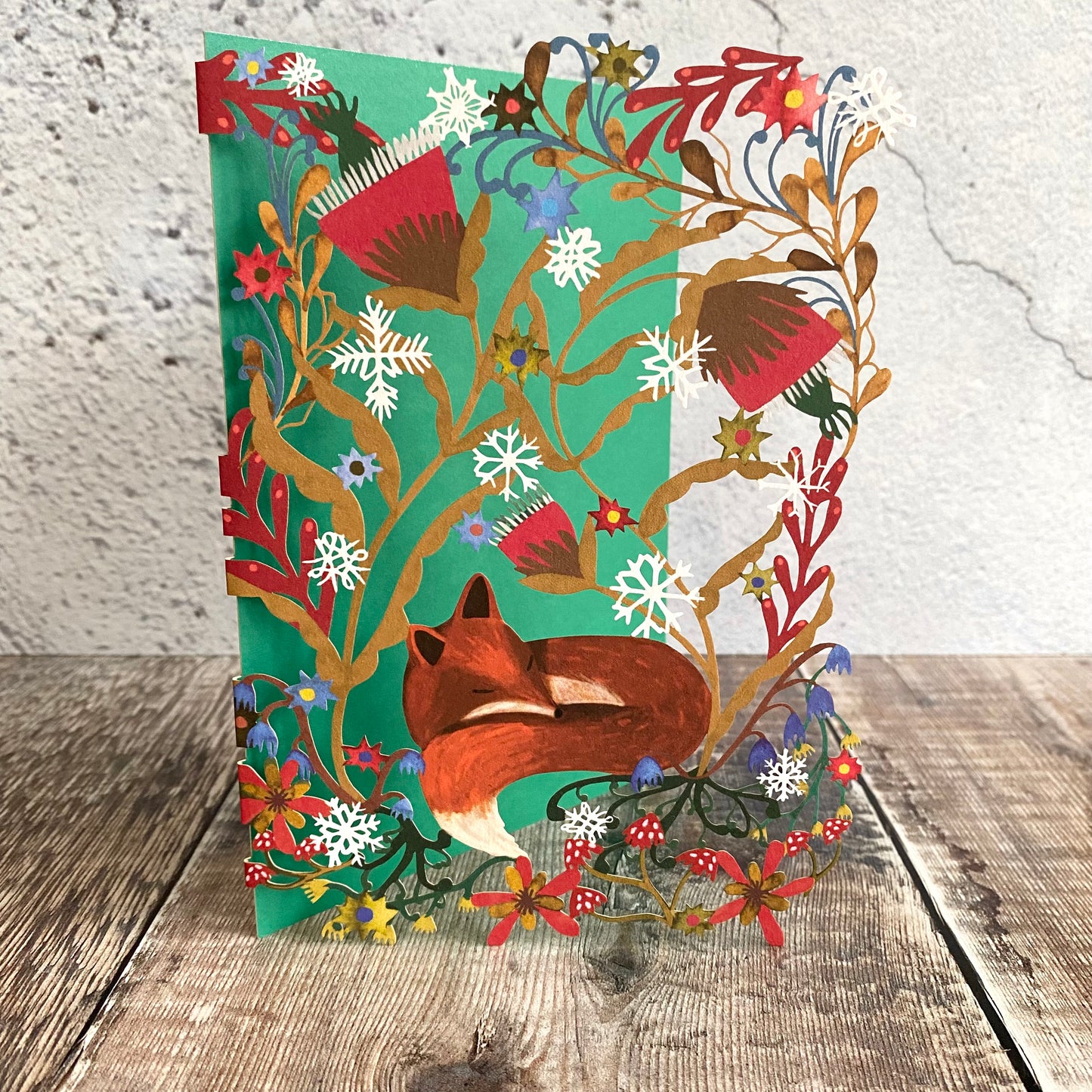 Lodestar Sleeping Fox Lasercut Christmas Card by Katie Vernon GCX964
