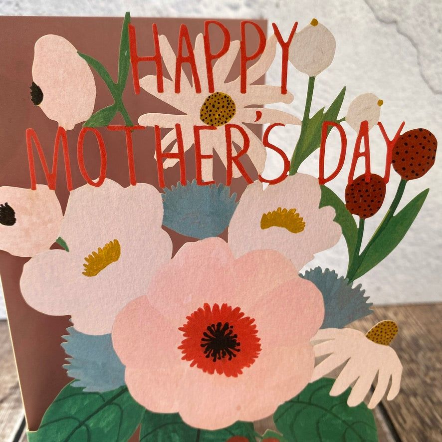 Mother's Day Bouquet Lasercut Card by Kate Pugsley GC2106M