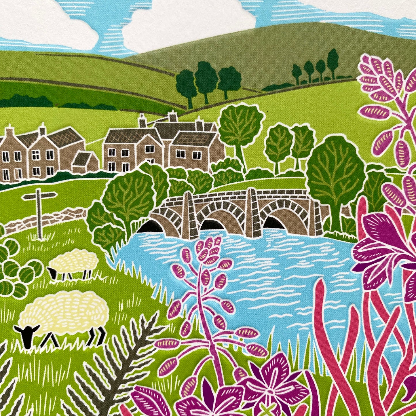 NEW Village Scene by Kate Heiss, Nature Trail NT38