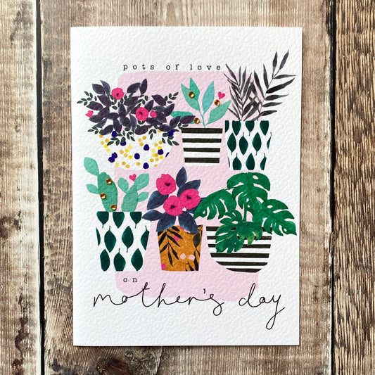 Pots of Love Mother's Day Card by Stop the Clock BG03