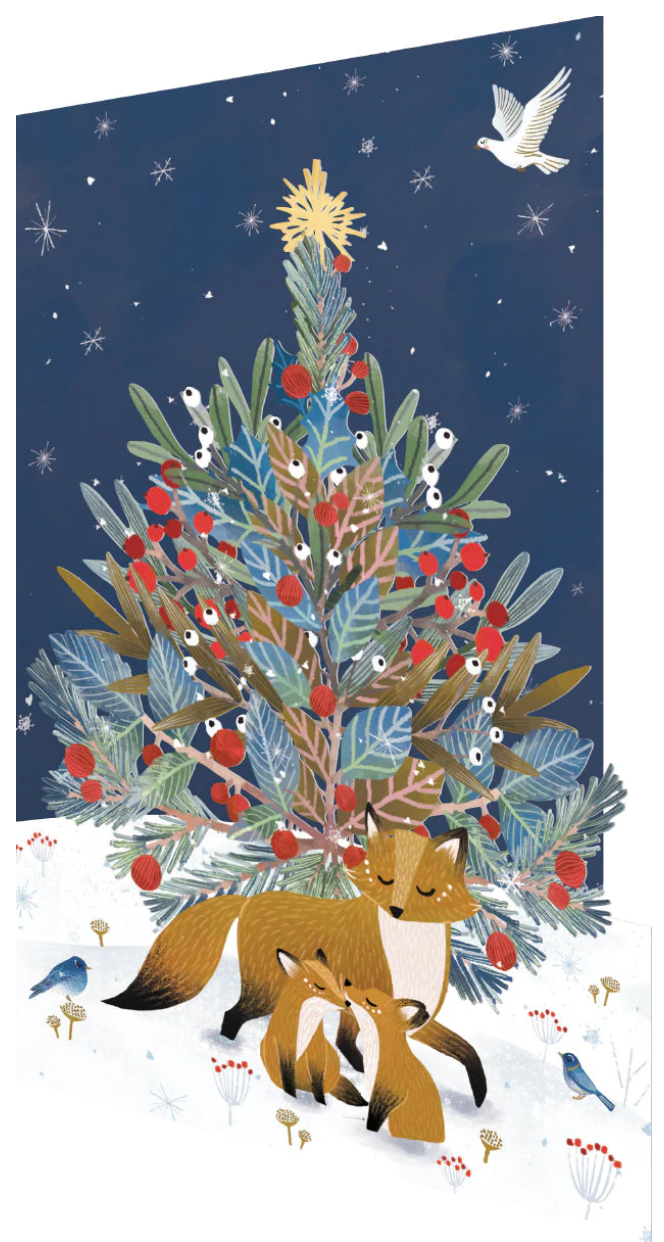 Paw Prints Lasercut Christmas Card by Antoana Oreski GCX1031
