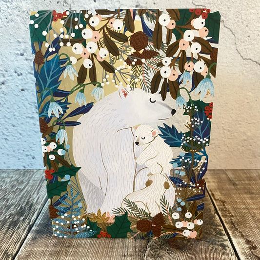 Polar Bear Wild Wood Hideaway Lasercut Christmas Card by Antoana Oreski GX1010