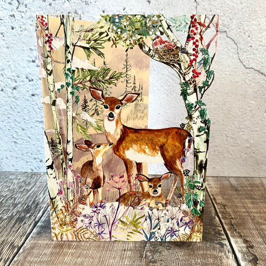 Wild Winters Song - Deer Lasercut Christmas Card by Fay Ford GX1052