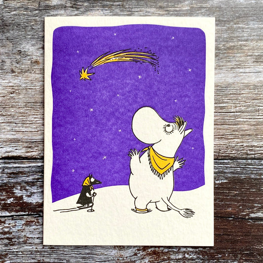 Shooting Star Moomin Letterpress Card GLP087