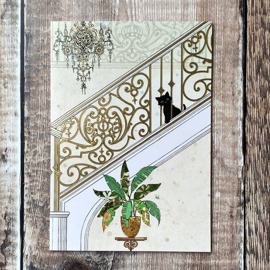 Stairs Kitty by Jane Crowther H028