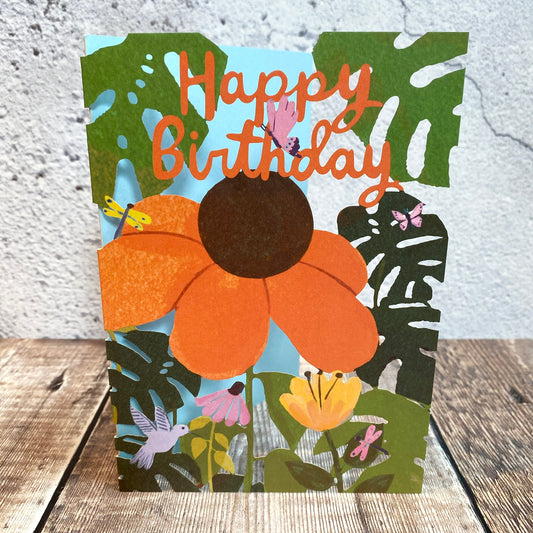 Sunday Morning Flowers Birthday Lasercut Card by Aura Lewis GC2371