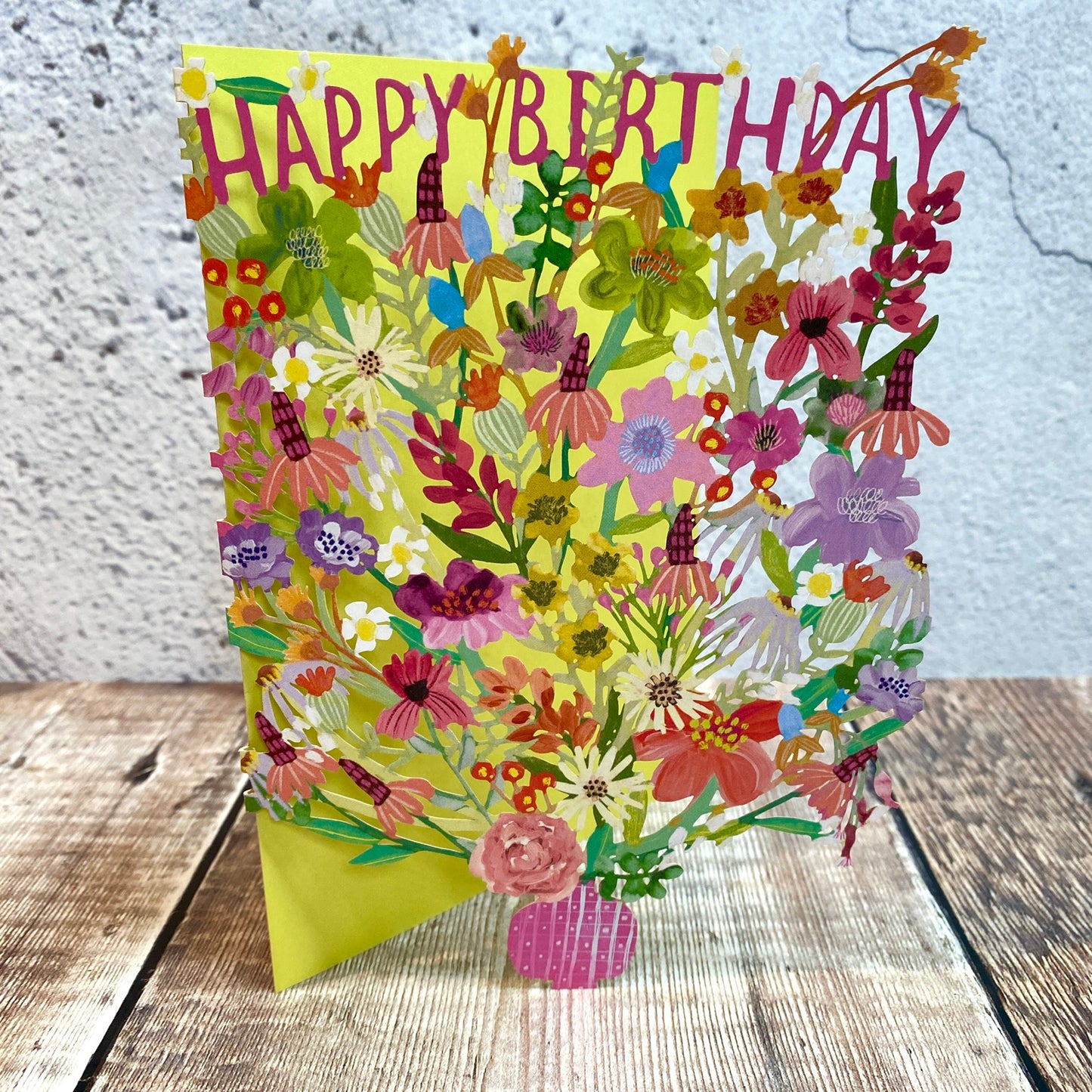 Vase of Flowers Birthday Lasercut Card by Katie Vernon GC2365