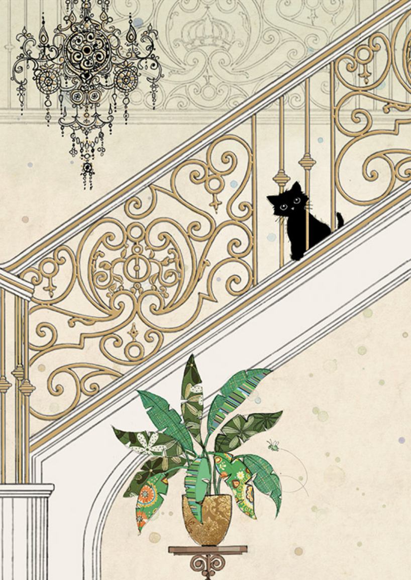 Stairs Kitty by Jane Crowther H028