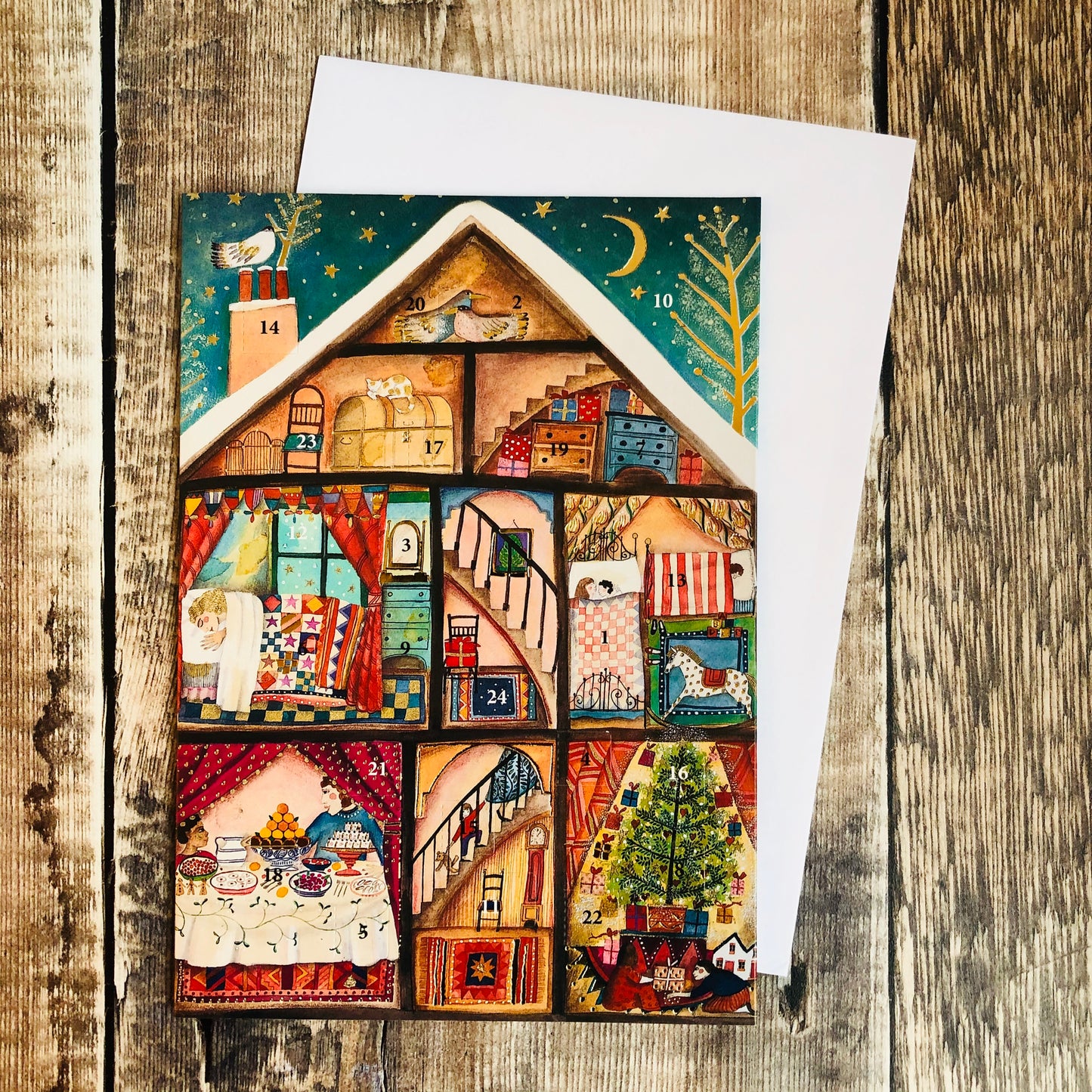 Christmas House Mini Advent Calendar Card by Jane Ray ACC033