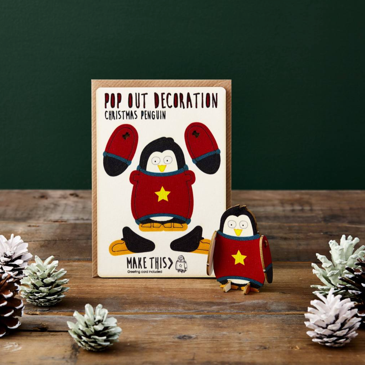 Christmas Penguin Pop Out Decoration and Card