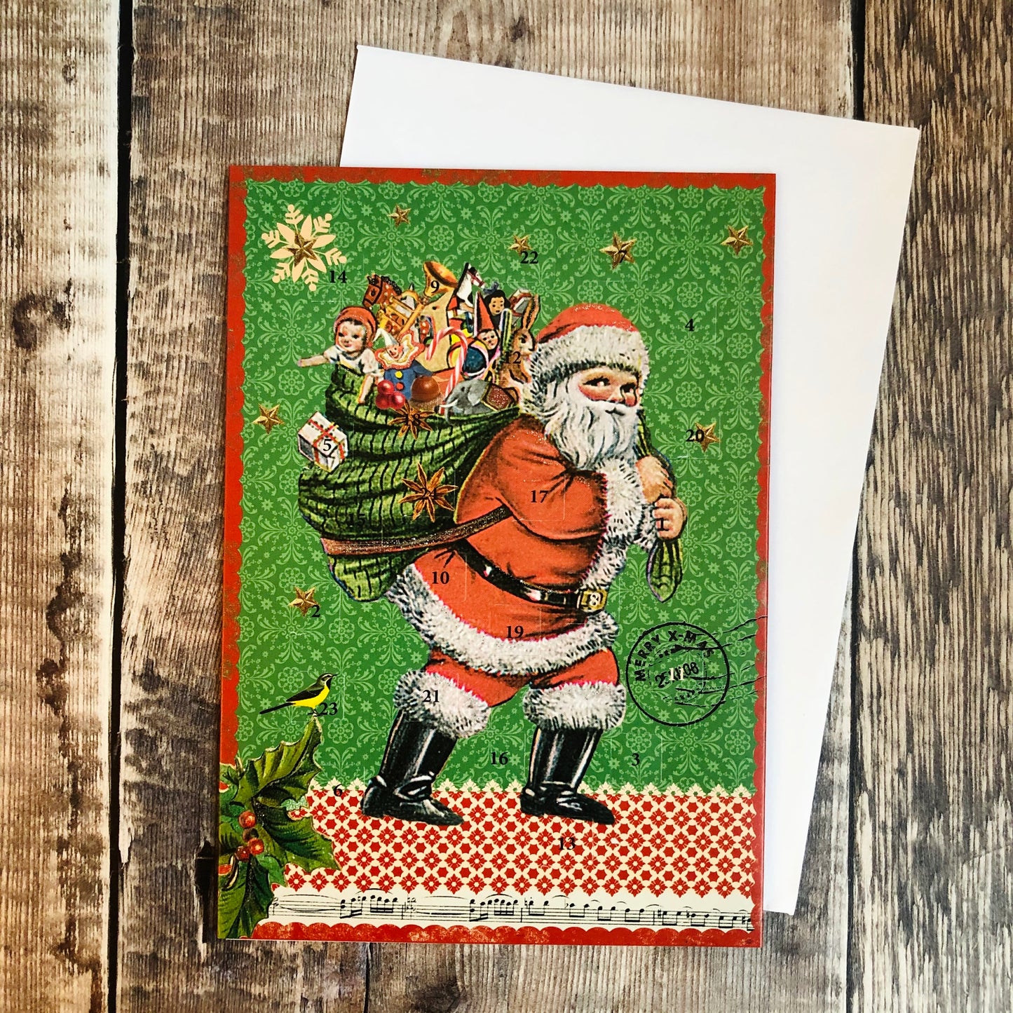 Vintage Santa Mini Advent Calendar Card by Christina Kolsch ACC036