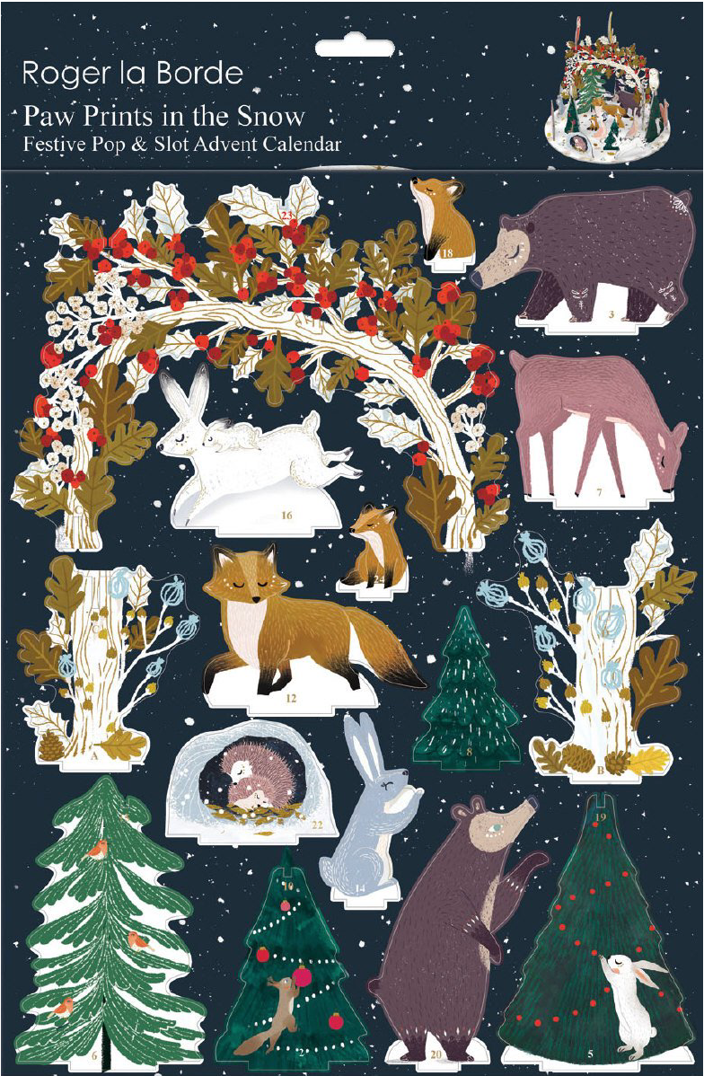 Frosty Forest Paw Prints in the Snow Pop and Slot Advent Calendar POP072