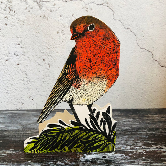 3D Garden Robin by Printmaker Judy Lumley