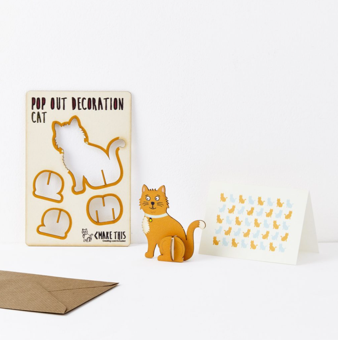 Ginger Cat Pop Out Decoration and Card