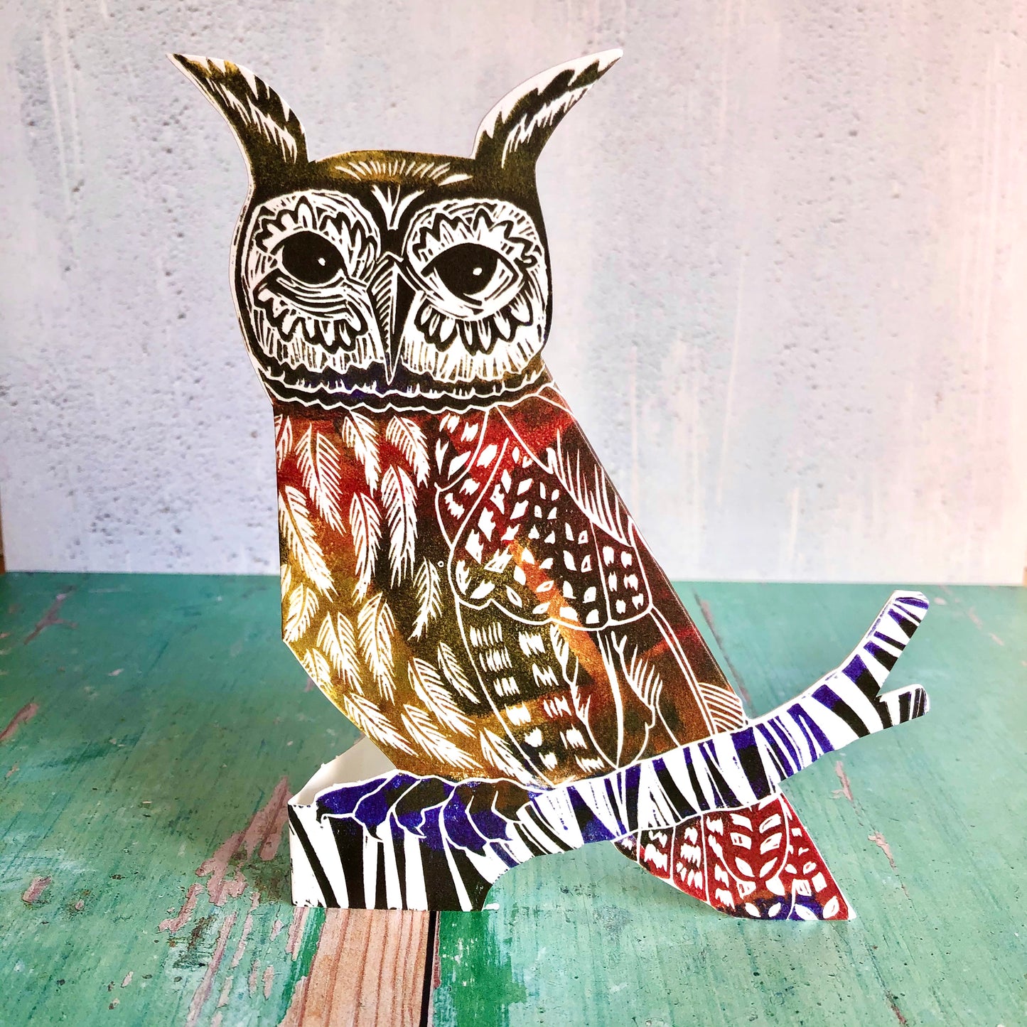 3D Owl by Printmaker Judy Lumley