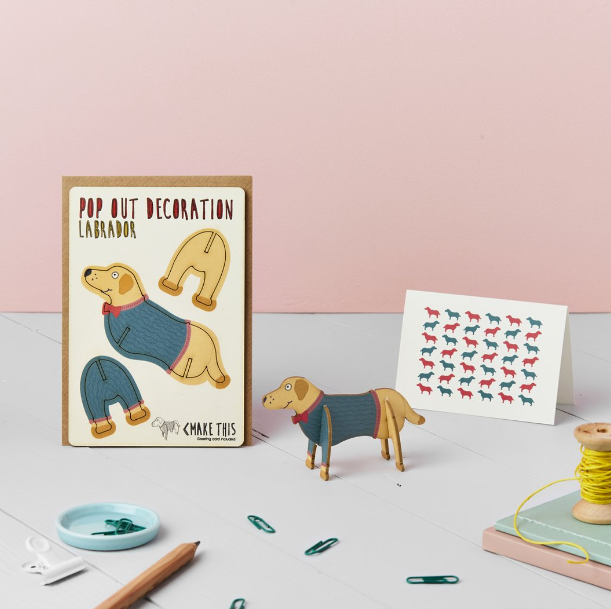 Labrador Pop Out Decoration and Card