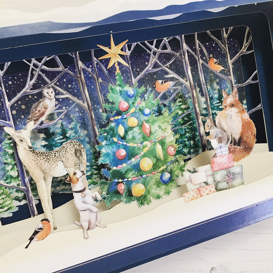 Message in a Bottle 3D Card - Christmas Scene XMIB011